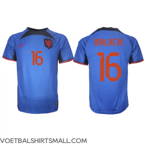 Nederland Tyrell Malacia #16 Voetbalkleding Uitshirt WK 2022 Korte Mouwen